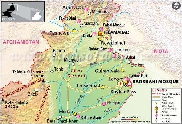 Location Map of Badshahi Mosque