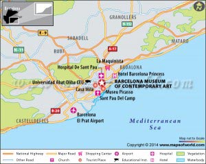 Location Map of Barcelona Museum Of Contemporary Art