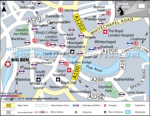 Location Map of Big Ben