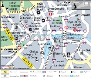 Location Map of Buckingham Palace