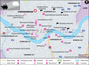 Location Map of Cheongwadae in Seoul