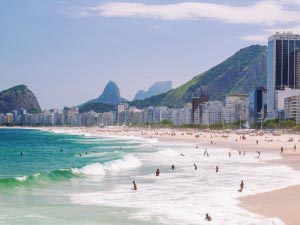 Copacabana Beach at Rio de Janeiro, Brazil