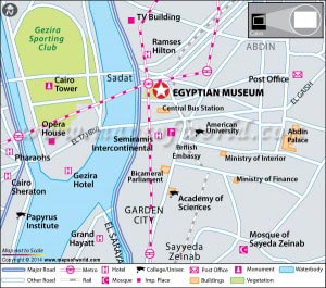 Location Map of Egyptian Museum