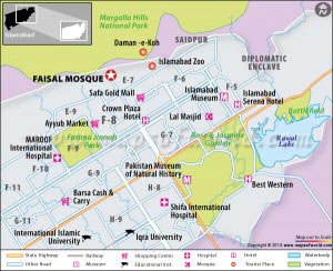 Faisal Mosque Location Map