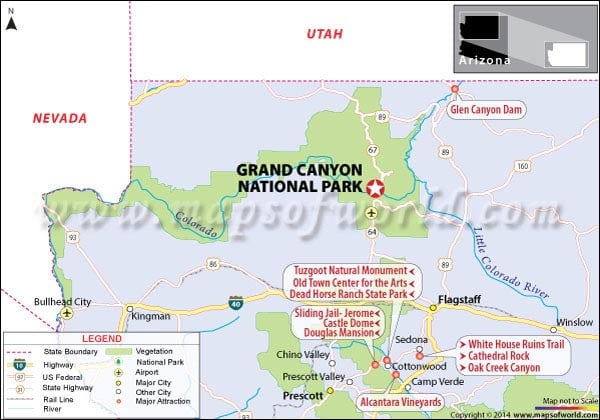 Grand Canyon National Park Arizona Usa Facts Map Best Time