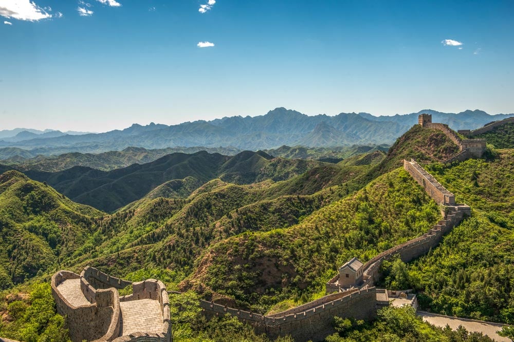 View of Great wall of china