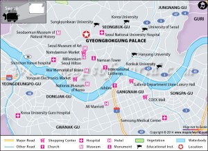 Location map of Gyeongbokgung Palace in Seoul