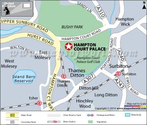 Location Map of Hampton Court Palace