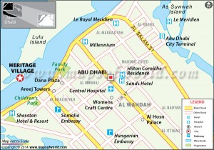 Location map of Heritage Village, Abu Dhabi