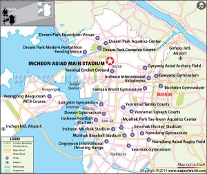 Location map of Incheon Asiad Main Stadium