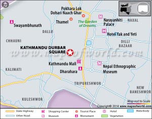 Location Map of Kathmandu Durbar Square