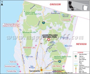 Location Map of Lassen Volcanic National Park