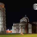 Leaning tower of Pisa in Night