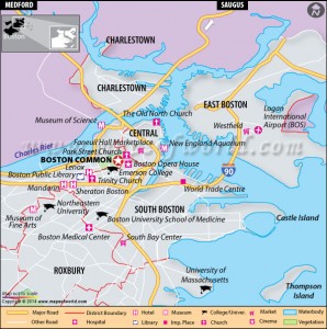 Location map of Boston Commons