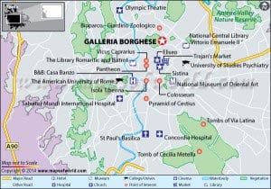 Location Map of Galleria Borghese