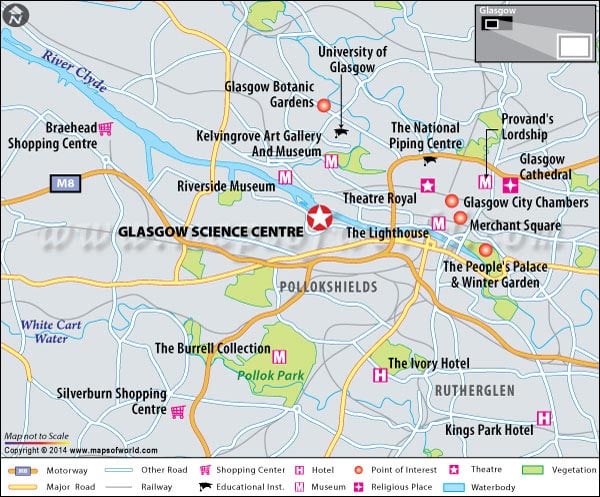 Location Map of Glasgow Science Centre