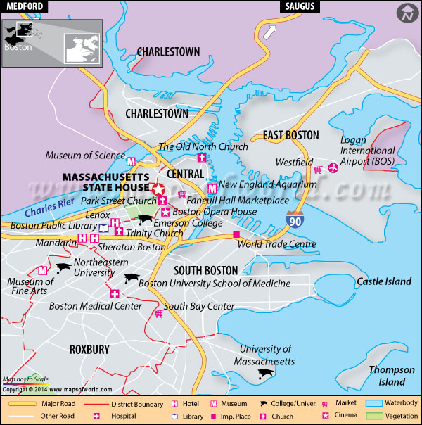 Location map of Massachusetts State House