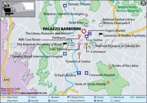 Location Map of Palazzo Barberini