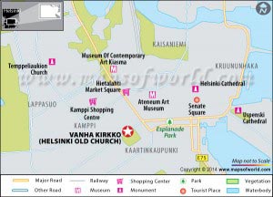 Location Map of Vanha Kirkko (Helsinki Old Church)