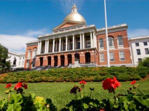 Mmassachusetts State House in Boston, USA