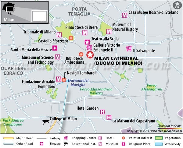 Location Map of Milan Cathedral