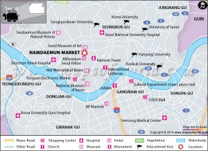 Location map of Namdaemun Market in Seoul