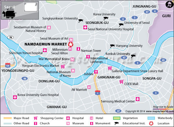 Location map of Namdaemun Market, Seoul