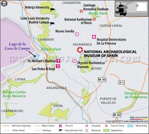 Location Map of National Archaeological Museum Of Spain