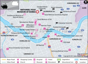 Location map of National folk museum of South Korea