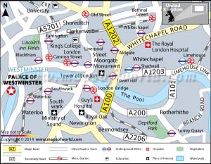 Location Map of Palace Of Westminster