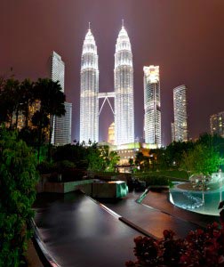 Petronas Twin Towers in Kuala Lumpur, Malaysia.