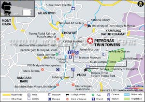 Location Map of Petronas Twin Tower