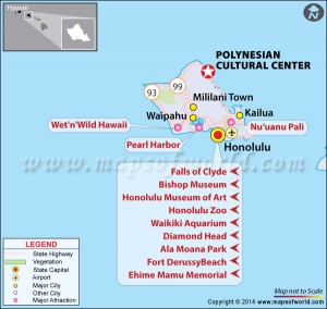 Location Map of Polynesian Cultural Center