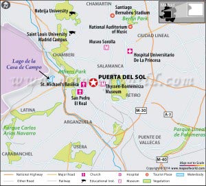 Location Map of Puerta Del Sol