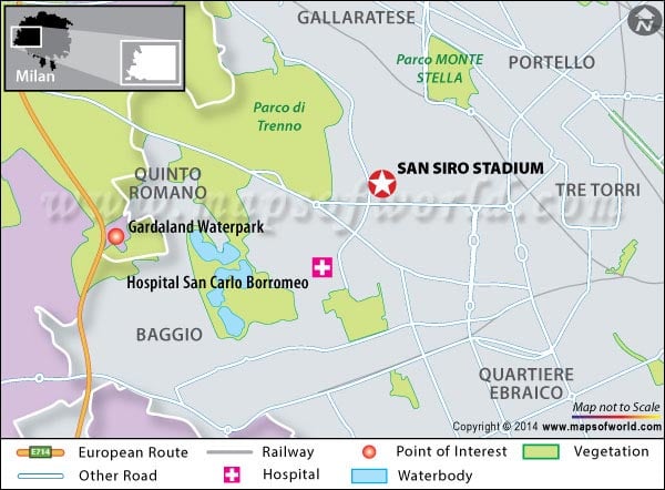 Location Map of San Siro Stadium