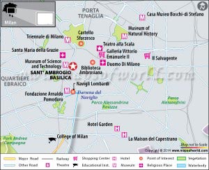 Location Map of Sant' Ambrogio Basilica