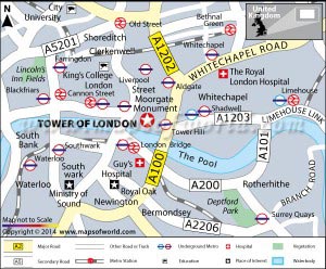 Location Map of Tower of London