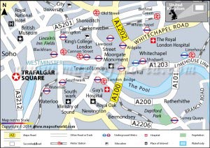 Location Map of Trafalgar Square