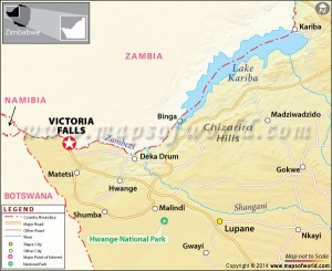 Location map of Victoria Falls