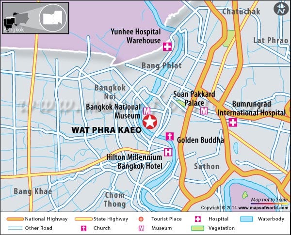Location Map of Wat Phra Kaeo