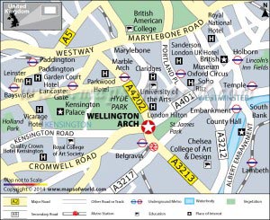 Location Map of Wellington Arch