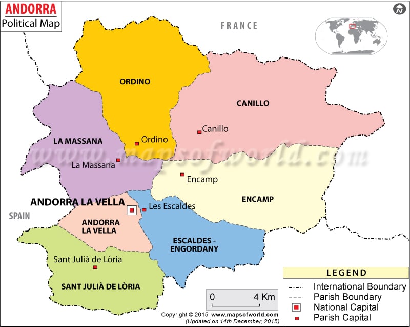 Andorra Europe Map