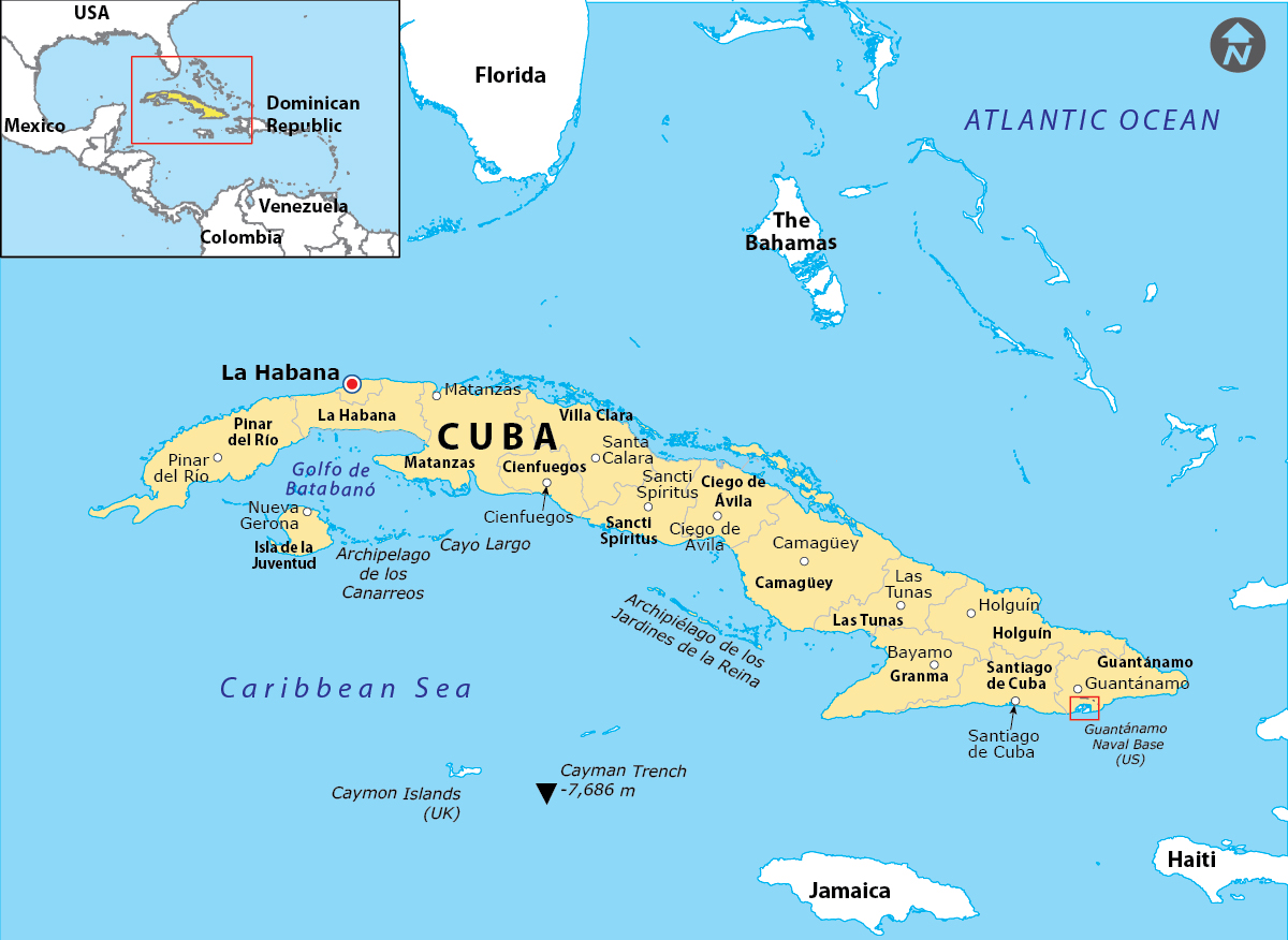 Map Showing The Geographical Location Of US Naval Station Guantanamo   Cuba Map 