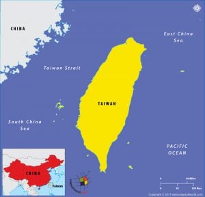 Map showing Taiwan location