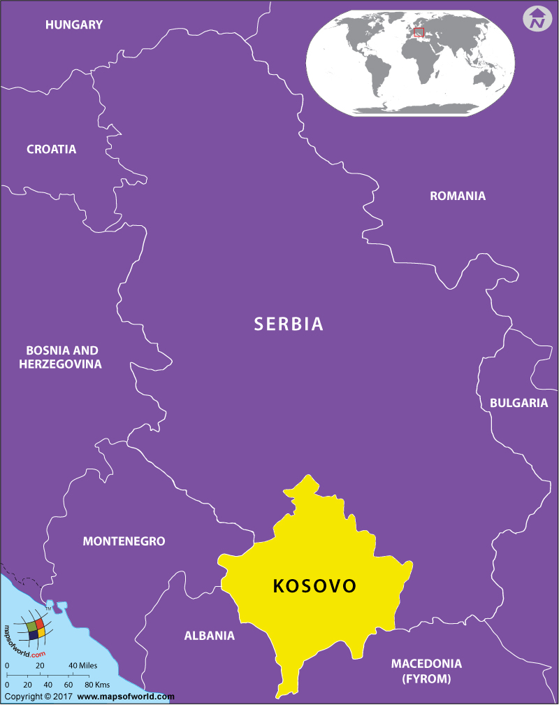 Kosovo Location Europe Map 