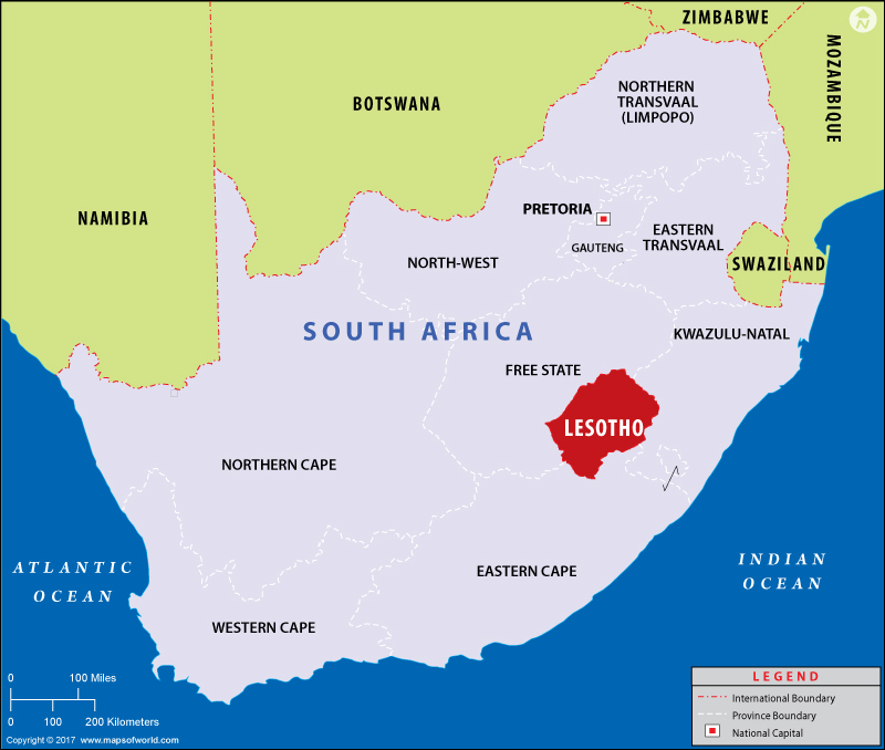 Lesotho South Africa Map Why Is There A Country Within The Country Of South Africa?   Answers