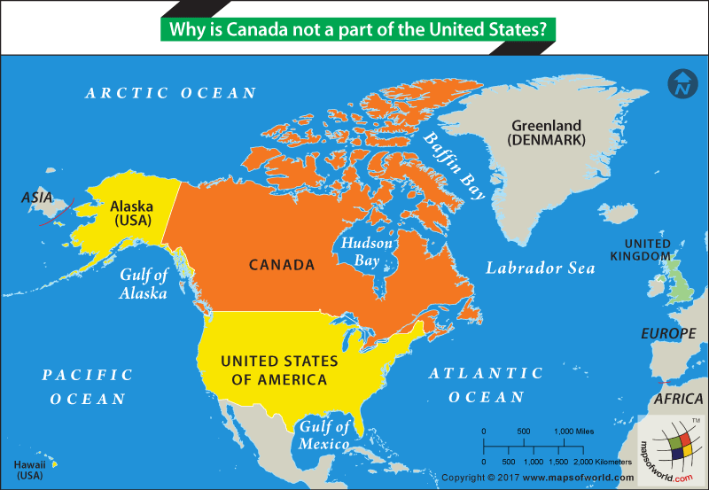Map highlighting Canada, US and UK