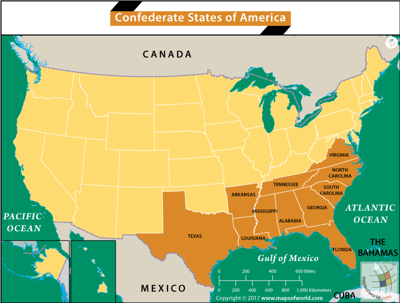 Confederate States Of America Map What was the Confederate States of America?   Answers