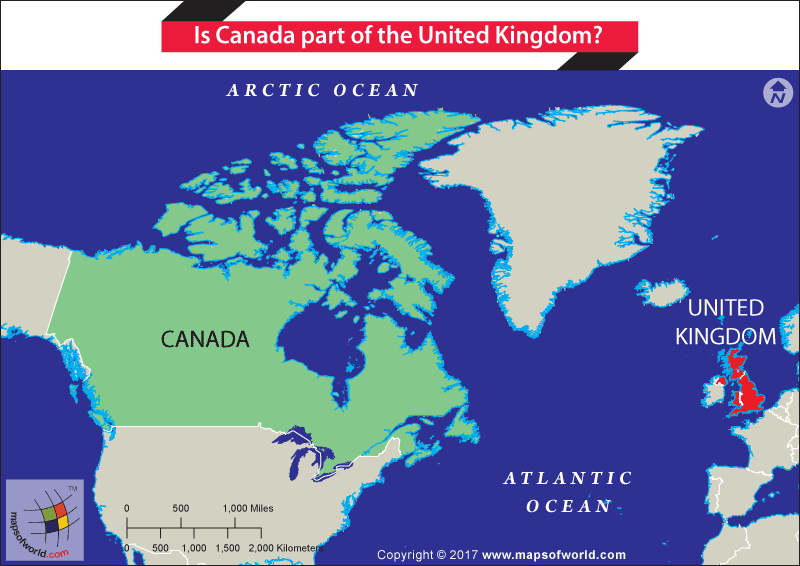 Map highlighting Canada and the UK