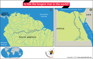 Nile river on World Map